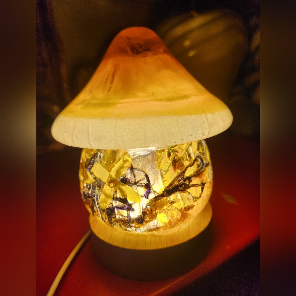 Handmade mushroom night light